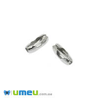 Застёжка для цепи с шариками из нержавеющей стали, 5х2 мм, Темное серебро, 1 шт (STL-044616)