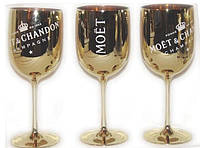 Фирменные бокалы для шампанского Moët & Chandon пластик Золотой