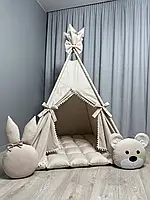 Вігвам Ніжний Беж БОНБОН Повний комплект, вігвам для хлопчика, дитячий вігвам, вігвам для дітей, вігвам для дівчинки