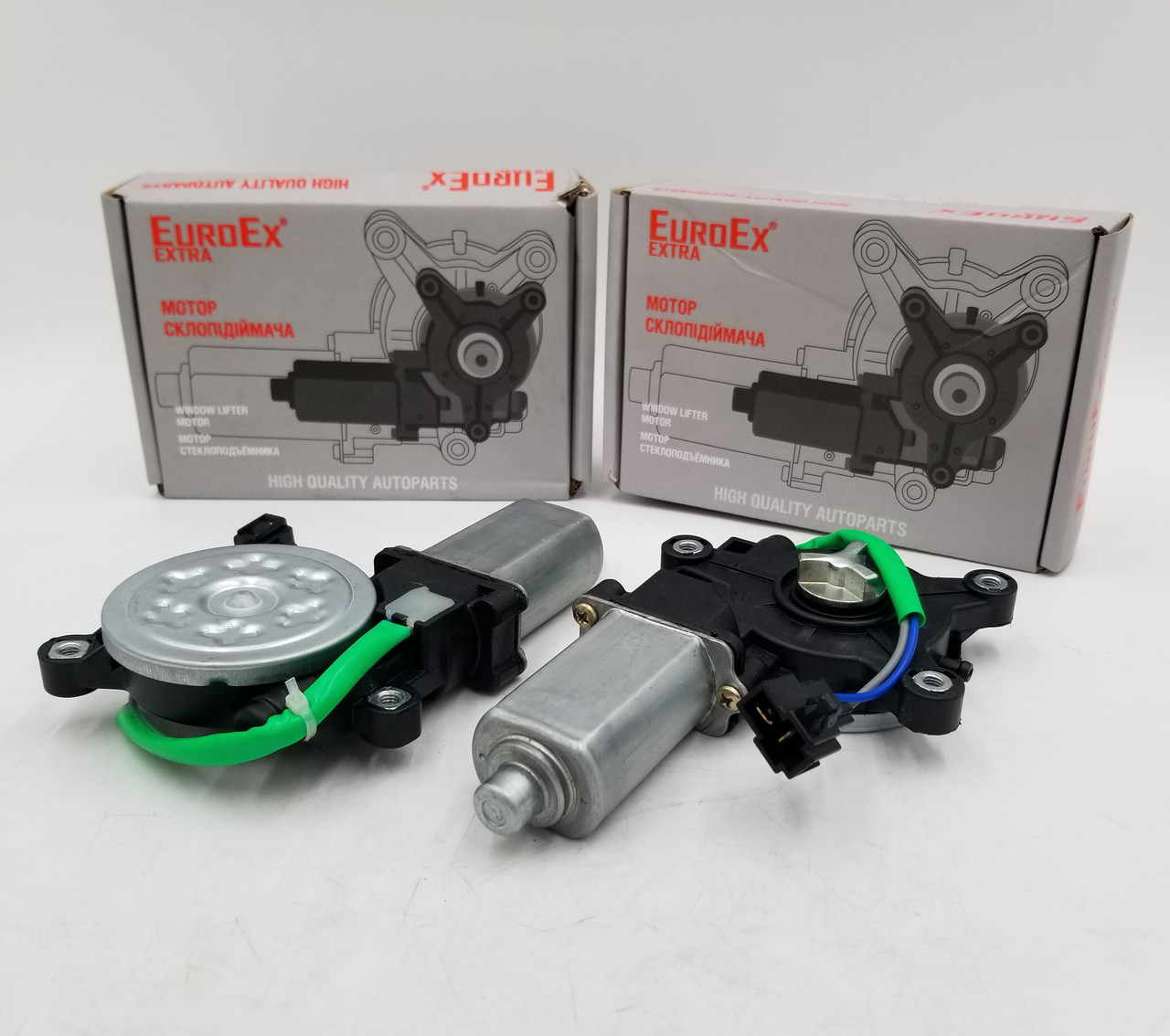 Мотори склопідйомника Ланос (комплект правий+лівий) (трикутний) EuroEx Угорщина, фото 1