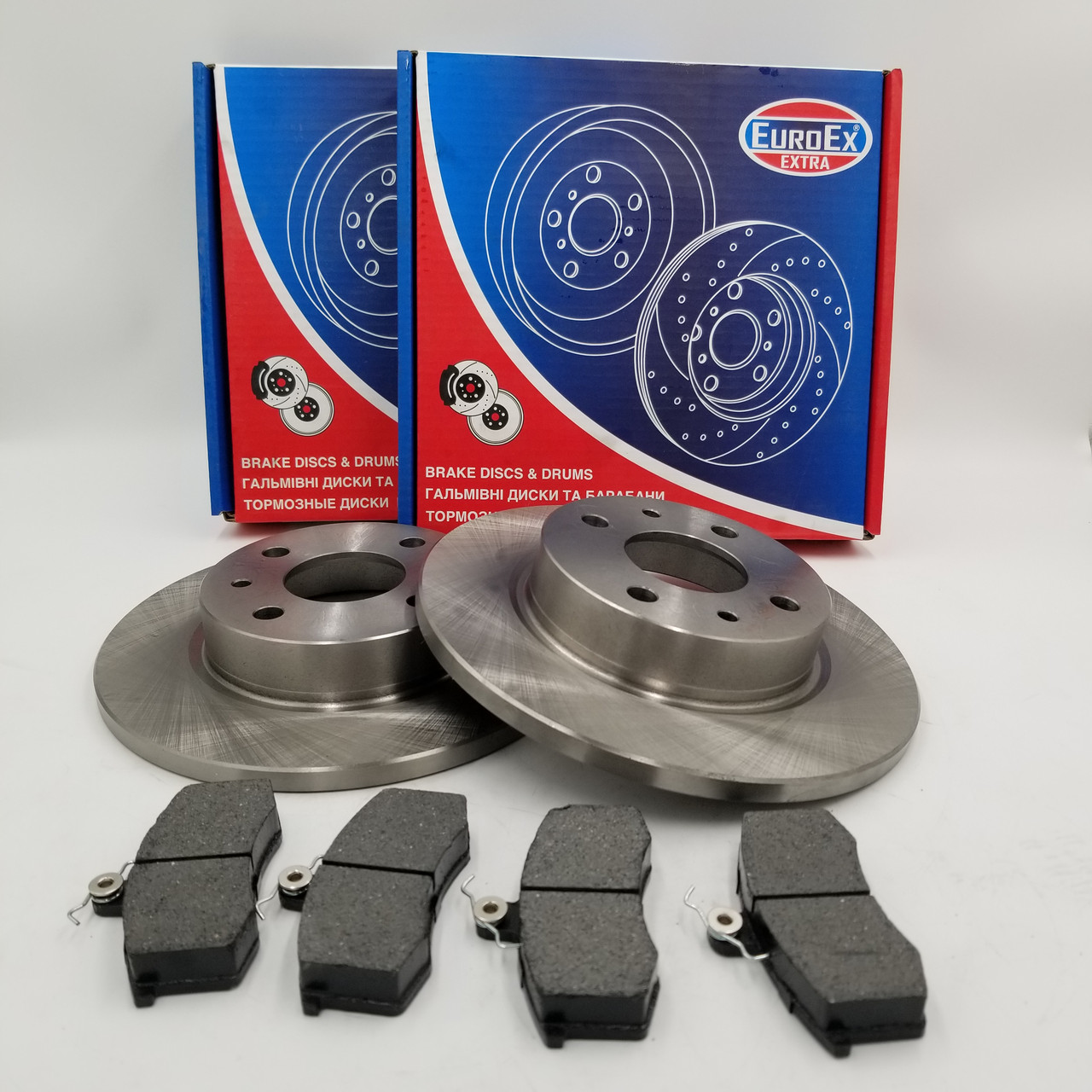 Диски гальмівні ВАЗ 2108, 2109, 21099 (комплект 2-шт + колодки) EuroEx Угорщина, фото 1