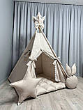 Вігвам дитячий Ніжний Беж БОНБОН Повний комплект, вігвам для хлопчика, дитячий будиночок, вігвам для дітей, вігвам для дівчинки, фото 4