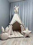 Вігвам дитячий Ніжний Беж БОНБОН Повний комплект, вігвам для хлопчика, дитячий будиночок, вігвам для дітей, вігвам для дівчинки, фото 6