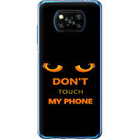 Чехол 2d пластиковый на телефон Xiaomi Poco X3 Don't touch the phone "4261t-2073-58250"