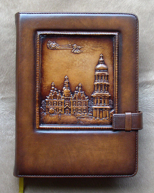Шкіряний блокнот "Києво-Печерська Лавра" коричневий, фото 1