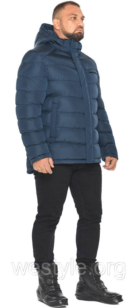 Чоловіча темно-синя куртка з коміром-стійкою модель 49768 52 (XL)