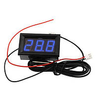 Цифровой светодиодный термометр для контроля температуры 5-12 В с датчиком температуры синий