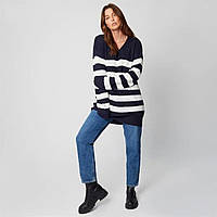 Свитер Be You V Neck Stripe Navy Longline Jumper Stripe/Navy Доставка від 14 днів - Оригинал