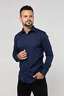 Рубашка классическая однотонная мужская Redpolo 3808 S Темно-синий (2000989956457)
