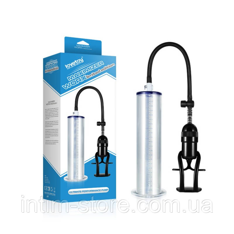 Вакуумний помпа для збільшення пеніса чорний Maximizer Worx Limite Edition Pump, Черный, фото 1