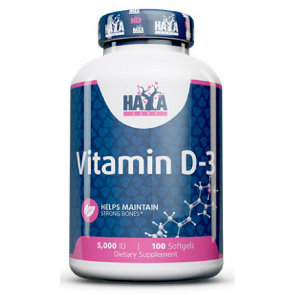 Вітамін Д3 Haya Labs VITAMIN D-3 / 5000 IU 100 капсул