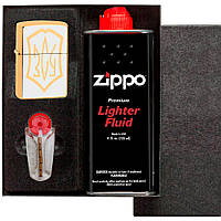 Зажигалка Zippo ЗСУ, набор зажигалка зиппо, бензин и кремний зиппо 254U3
