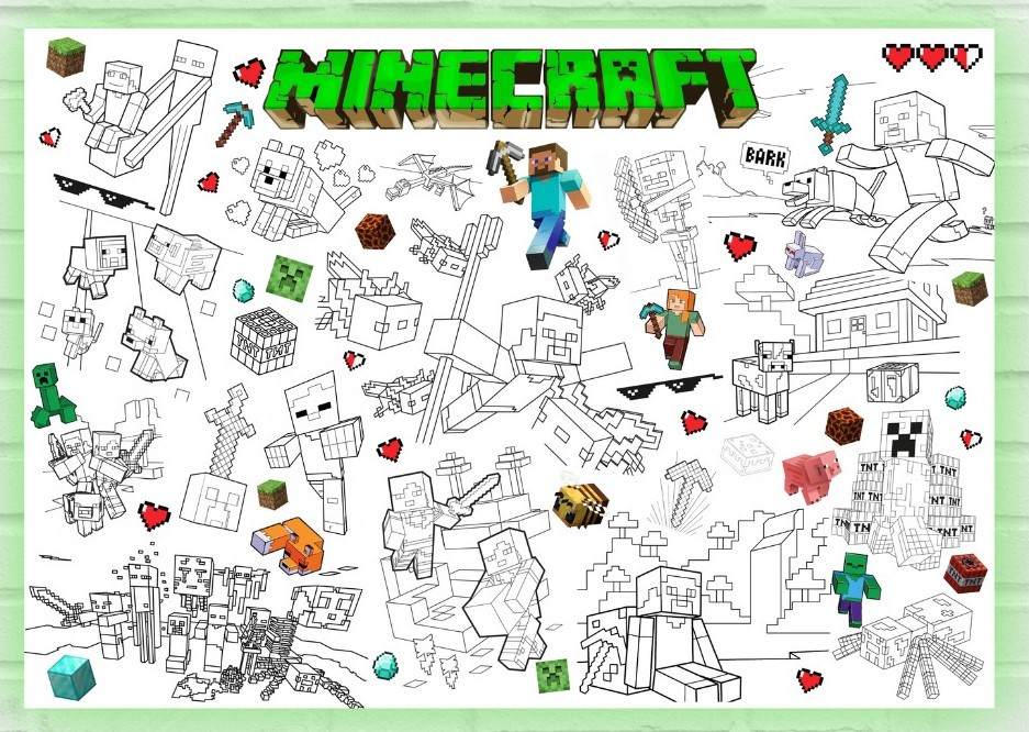 Набір для творчості Розмальовка Майнкрафт 84х120 см