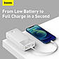 Повербанк Baseus 30000 mAh 20W 2хUSB / Type-C Bipow Digital Display White, фото 7