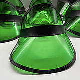ДЕФЕКТ!  Жіночий пластиковий прозорий козирок 10206 зелений, фото 3
