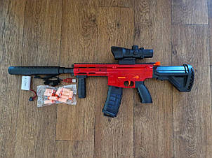 Дитячий іграшковий автомат із акумулятором 007A (стріляє м'якими кулями), фото 2