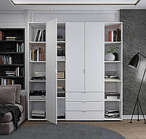 Шафа Гелар 3д + 2 етажерки відкриті колір білий