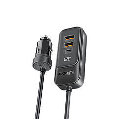 Автомобільний зарядний пристрій Promate GearHub-120W 2xUSB-C, 2xUSB-A Black (gearhub-120w.black)