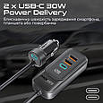Автомобільний зарядний пристрій Promate GearHub-120W 2xUSB-C, 2xUSB-A Black (gearhub-120w.black), фото 4