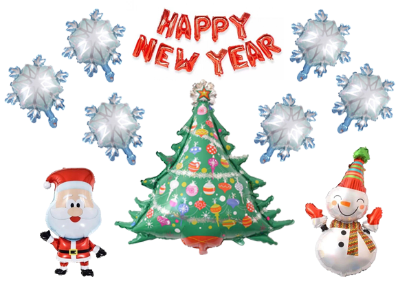 Набір повітряних новорічних куль Happy New Year - 2 , 10 шт