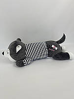 Іграшка-подушка собака Хаскі темно-сірого кольору 100-120 см