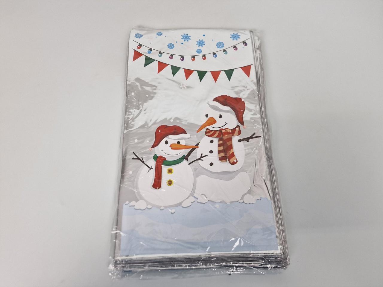 Подарункова упаковка з новорічним малюнком (20*35) No32 Пара сніговиків (100 шт.), фото 1