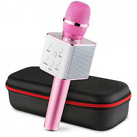 Беспроводной Караоке микрофон колонка Bluetooth FanMusic Q7 Pink Original