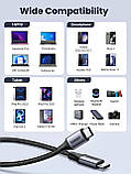 Кабель Ugreen 1м Type-C - Type-C, 240Вт PD 3.1, Thunderbolt, E-Marker - Чорний, фото 4