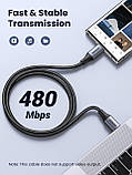 Кабель Ugreen 1м Type-C - Type-C, 240Вт PD 3.1, Thunderbolt, E-Marker - Чорний, фото 7