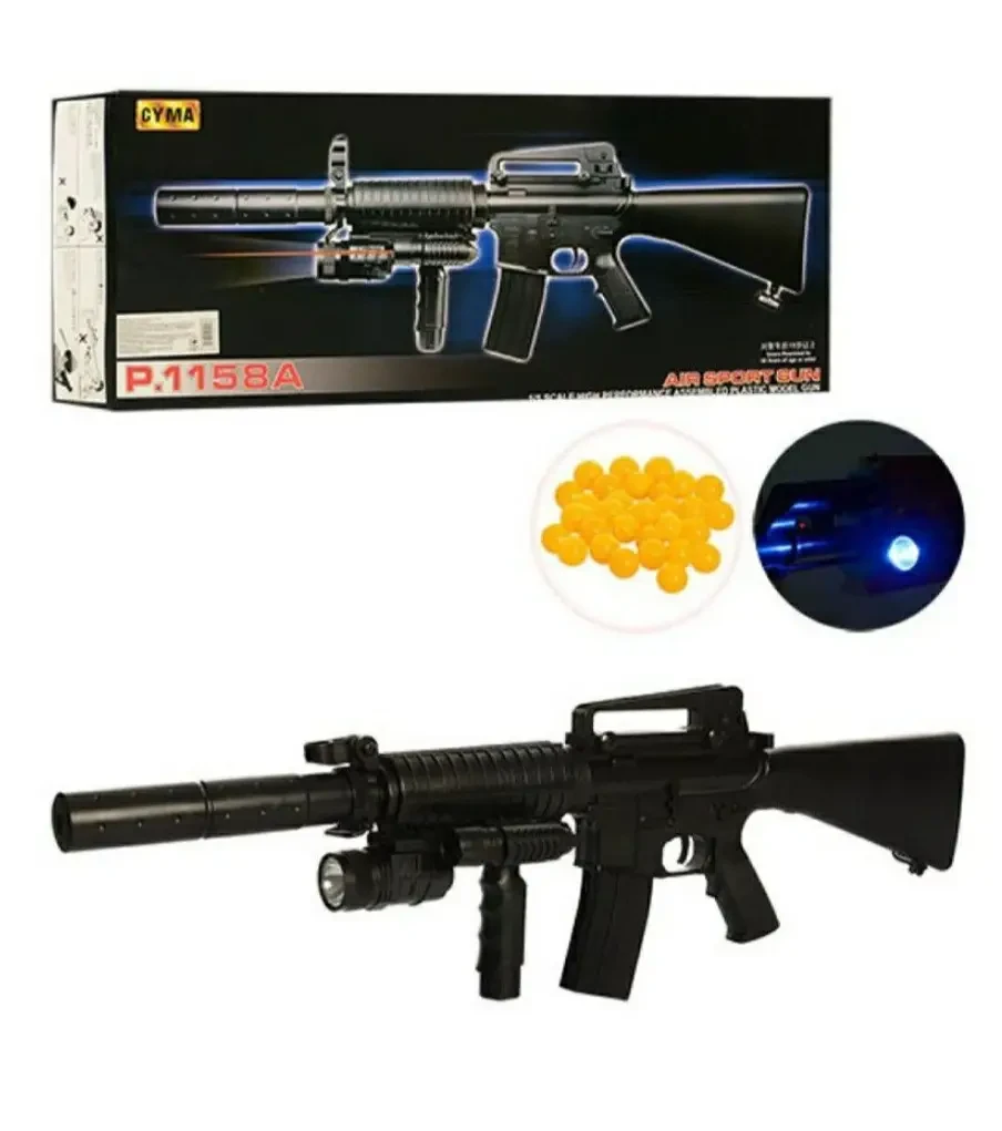 Дитячий іграшковий автомат із лазерним прицілом Cyma Р.1158 А (стріляє пластиковими кульками 6 мм)