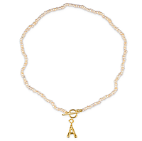 Подвеска Andronova Jewelry Letter in pearls Натуральный жемчуг Украшение для девушек Медальон женский
