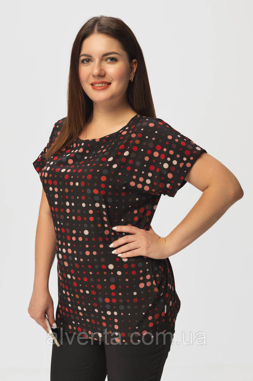 Медична куртка Сільвія Чорний - кольоровий горох