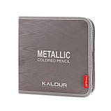 Набір кольорових олівців KALOUR Metallic 50 кольорів з ефектом Металік, фото 3