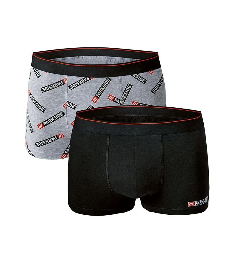 Комплект труси-боксери з 2 штук, розмір L, колір чорний, сірий