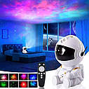 Лазерний Проектор зоряного неба Астронавт Нічне небо Нічник-лампа з пультом та таймером Білий сидячий, фото 3