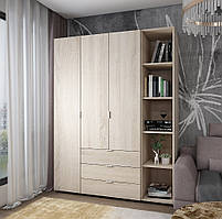 Шафа Гелар 3д + відкрита етажерка колір дуб сонома