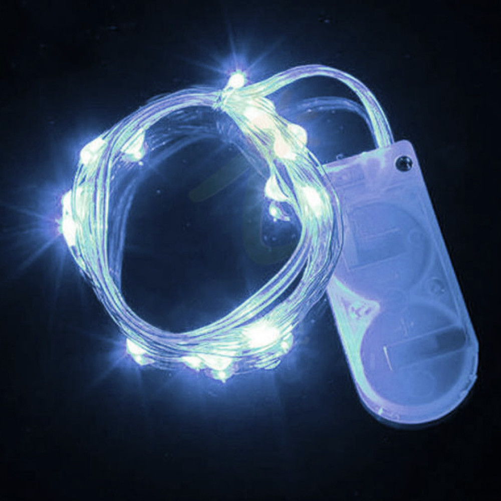 Гірлянда "Роса" на мікро батарейках, 3м, 30 LED, динамічний + статичний режими, Холодний білий