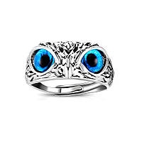 Красивое кольцо в стиле совы с синими глазами (NR0045_2)