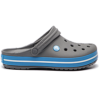 Crocs Crocband Charcoal Ocean, Кроксы Крокбенд темно серые мужские унисекс оригинал + коробка