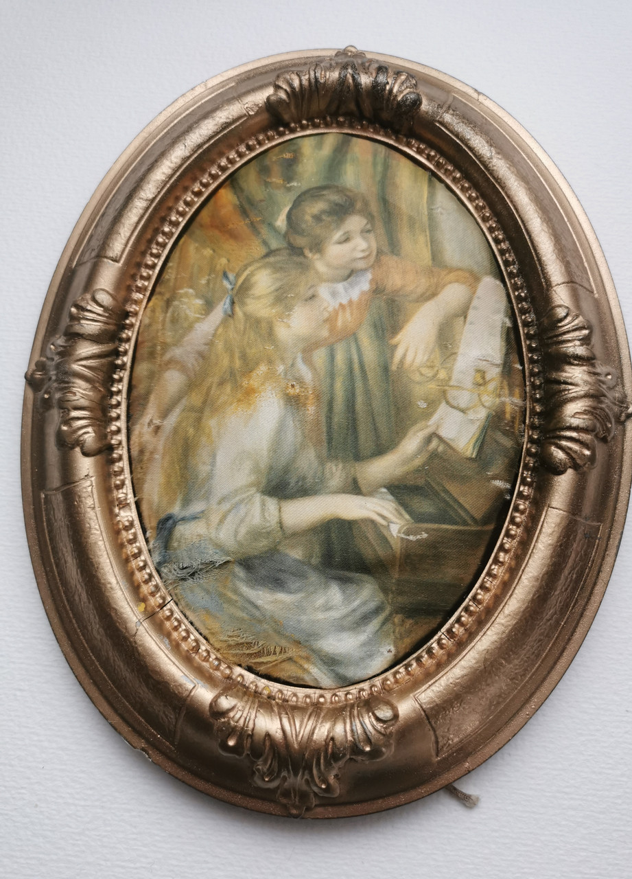 Антикварна картина на шовкі, фото 1