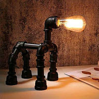 Настольная лампа "собака" Ночник в стиле лофт изделия из труб ручная работа!