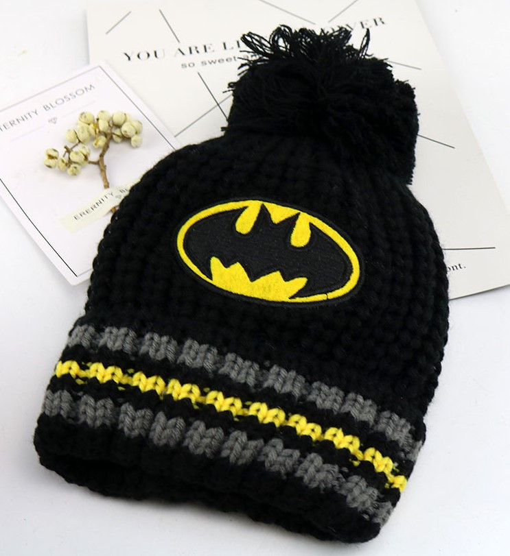 Стильна шапка Марвел Бетмен розмір 50-52 см (2-4 роки) Чорна