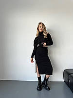 Жіночий костюм з турецької ангори рубчик з начосом чорний