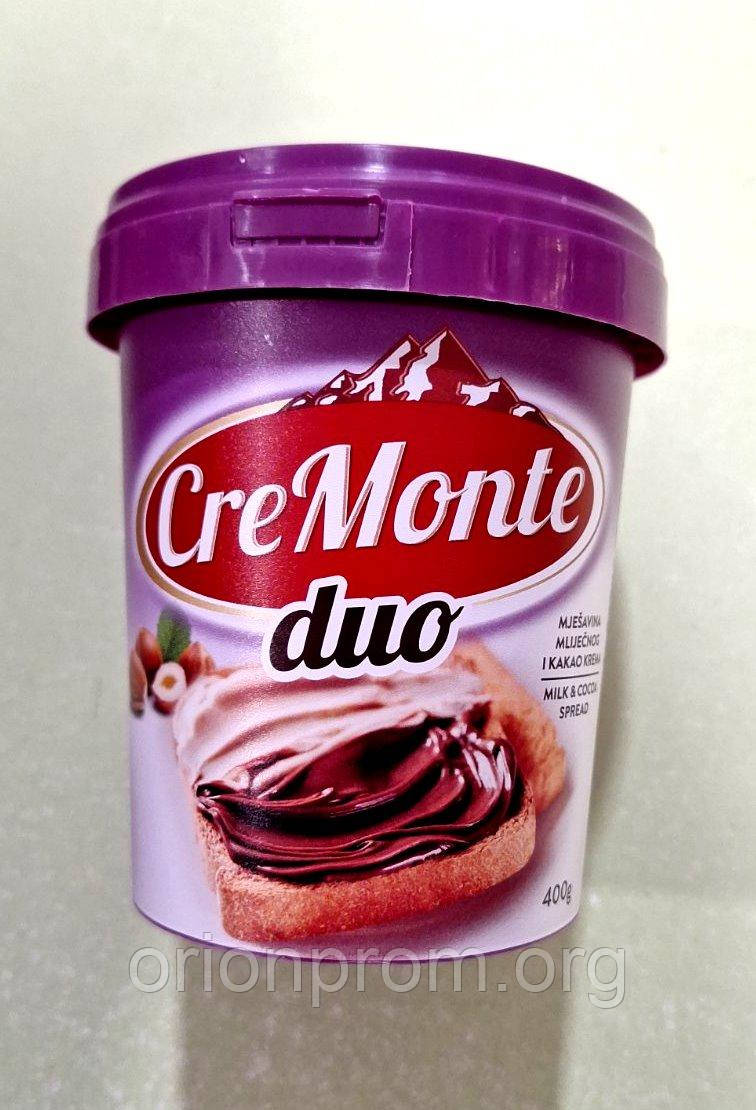 Шоколадно-молочна паста з фундуком CreMonte Duo 400 г п/б