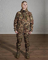 Жіночий армійський костюм softshell мультикам на флісі тактичний демісезонний форма військова для жінок ЗСУ