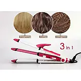Багатофункціональна плойка для волосся Gemei GM 2921 3 в 1: випрямляч - щипці - гофре, випрямляч, фото 2