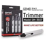 Тример GEMEI GM-3107 3 в 1 для вух, брів і бороди, фото 8