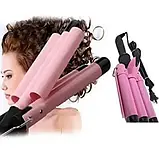 Потрійна плойка для волосся Gemei GM 1956, фото 3