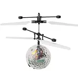 Літаюча куля м'яч гелікоптер гелікоптер сенсор, що світиться, Flying Ball Air led sensor sphere Original size від руки, фото 6