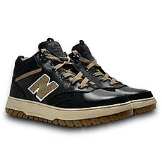 Жіночі зимові кросівки шкіряні з натуральним хутром чорні, фото 4